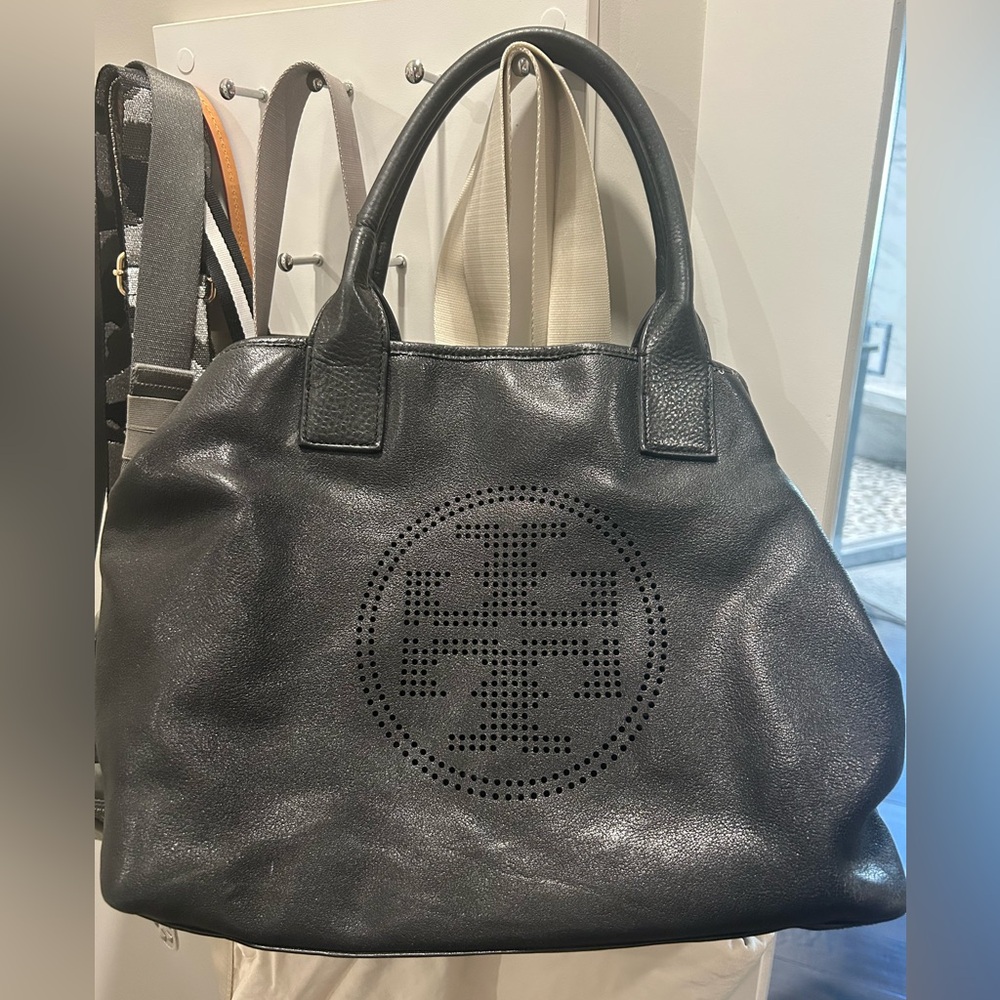 Tory Burch all leather black bag